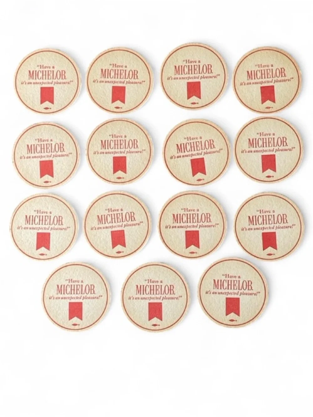 Vintage Michelob Beer Coasters – Set of 15 – NOS Unused Breweriana
